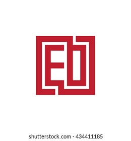 EO initial letters looping linked square logo red