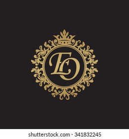 EO initial luxury ornament monogram logo