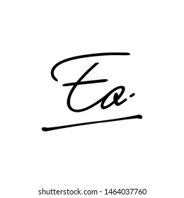 EO initial signature logo. handwriting logo template vector,