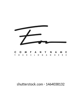 EO initial signature logo. handwriting logo template vector,