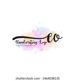 EO initial signature logo. handwriting logo template vector,