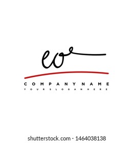 EO initial signature logo. handwriting logo template vector,