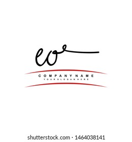 EO initial signature logo. handwriting logo template vector,