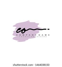 EO initial signature logo. handwriting logo template vector,