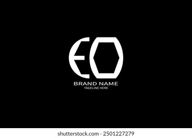 EO letter logo creative design. EO unique design. EO letter logo design on black background