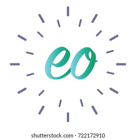 EO letter logo with line element
