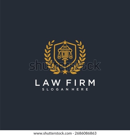 EO letter monogram logo for lawfirm with pillar and leaf image design