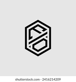 EO line geometric monogram with high quality professional design that will print well