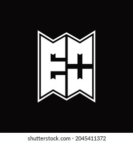EO-Logo-Monogramm mit Design-Vorlage für Embleme auf schwarzem Hintergrund