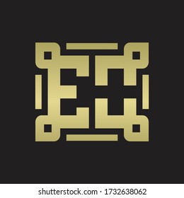 EO Logo-Monogramm mit Design-Vorlage für die Linie