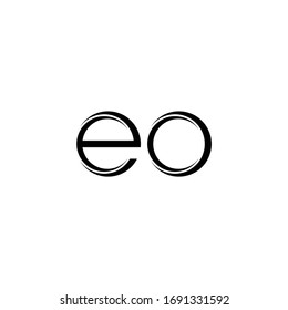 EO Logo monogram with slice rounded modern design template isolated on white background