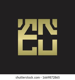 EO Logo with squere shape design template with gold colors