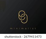 EO Minimalist Logo with Interlocking Shapes on Solid Black Background. A clean and modern minimalist logo design.