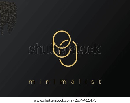 EO Minimalist Logo with Interlocking Shapes on Solid Black Background. A clean and modern minimalist logo design.