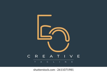 EO Minimalistic Line Art Logo Design with Abstract Lettering. Abstract minimalistic logo design featuring a sleek line art style.