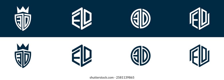 EO OE letter logo set design