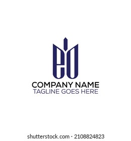 EO- oder OE-Logo-Design-Vektorgrafik 