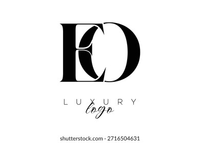 Logotipo de tipografía de monograma de letra EO Serif para una identidad de marca de Premium elegante
