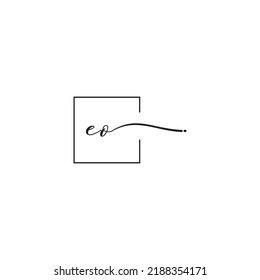 El concepto de logotipo sigantant de EO en un diseño profesional de alta calidad que se imprimirá en cualquier medio impreso