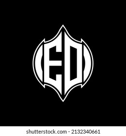 EO Einzigartiges, modernes, abstraktes geometrisches Design mit Vektorbriefen Logo-Design.