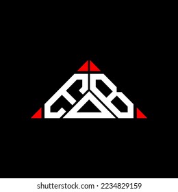 EOB letter logo creative design with vector graphic, EOB simple and modern logo in round triangle shape.
