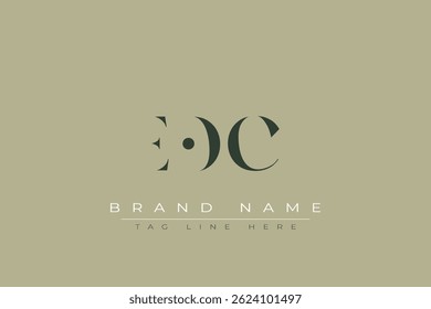 Diseño de logotipo de carta abstracta EOC. Este logotipo está diseñado por tres letras abstractas.