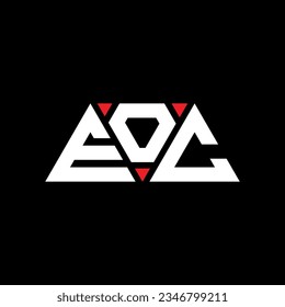EOC triangle letter logo design with triangle shape. EOC triangle logo design monogram. EOC triangle vector logo template with red color. EOC triangular logo Simple, Elegant, and Luxurious design.