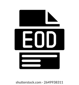 Eod Glyph Icon. File Document icon abbreviation End of work day