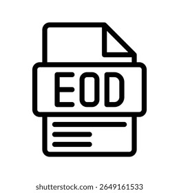 EOD Outline Icon. End of Day Deadline EOD icon representing daily report close, work summary, and productivity.