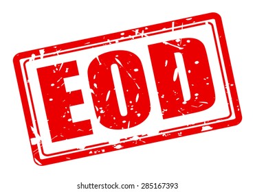 EOD red stamp text on white (Explosive Ordnance Disposal)