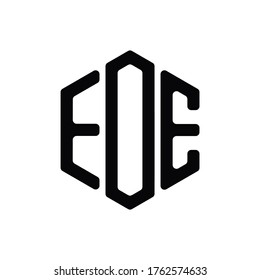 EOE Letter Logo Design polygon rounded Monogram Icon Vector Template