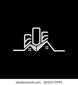 EOE Real State logo design, EOE simple and modern logo. EOE luxurious alphabet design  