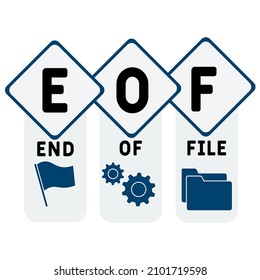 EOF - End Of File acronym. business concept background.  vector illustration concept with keywords and icons. lettering illustration with icons for web banner, flyer, landing pag