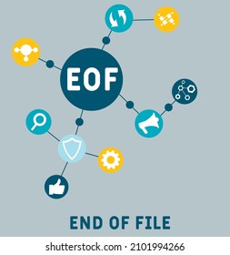 EOF - End Of File acronym. business concept background.  vector illustration concept with keywords and icons. lettering illustration with icons for web banner, flyer, landing pag