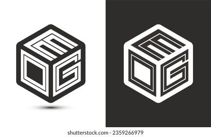 EOG letter logo design with illustrator cube logo, vector logo modern alphabet font overlap style. Premium Business logo icon. White color on black background