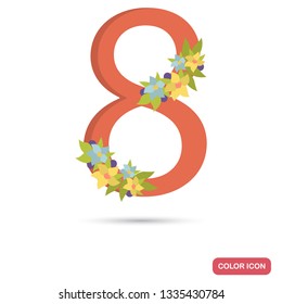 Eogh march female day color flat icon for web and mobile design