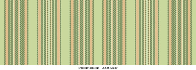 Eogue stripe seamless vector, customize fabric pattern lines. Capan texture background vertical textile in light and green colors palette.