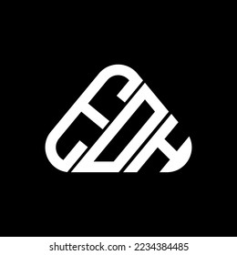 Diseño creativo del logotipo de la letra EOH con gráfico vectorial, EOH logotipo sencillo y moderno en forma de triángulo redondo.