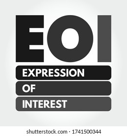 EOI - Expression of Interest acronym, business concept background