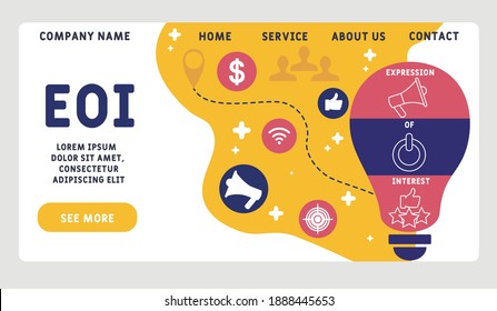 EOI - Expression of Interest acronym. business concept background.  vector illustration concept with keywords and icons. lettering illustration with icons for web banner, flyer, landing page