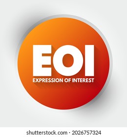 EOI - Expression of Interest is an informal declaration that a buyer would like to purchase a business, acronym concept background