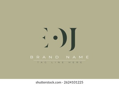EOJ abstract letter logo design. This logo is designed by three abstract letters.