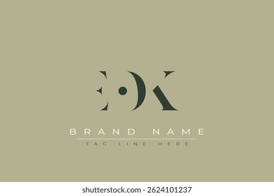 Diseño de logotipo de carta abstracta EOK. Este logotipo está diseñado por tres letras abstractas.