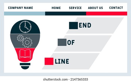 EOL - End of Line acronym. business concept background. vector illustration concept with keywords and icons. lettering illustration with icons for web banner, flyer, landing pag