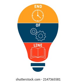 EOL - End of Line acronym. business concept background. vector illustration concept with keywords and icons. lettering illustration with icons for web banner, flyer, landing pag