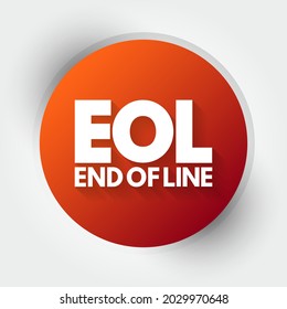EOL - Acrónimo de fin de línea, fondo de concepto de tecnología