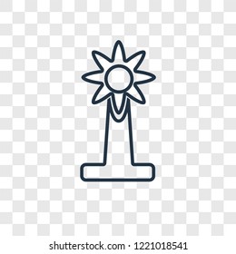 Eolic energy concept vector linear icon isolated on transparent background, Eolic energy concept transparency concept in outline style