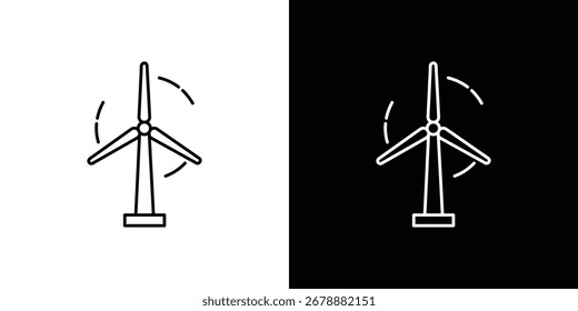 Ícone de energia eólica em traçado editável. Ilustração vetorial EPS 10.