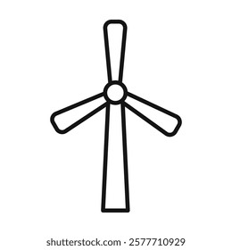 Eolic energy icon Flat simple outline