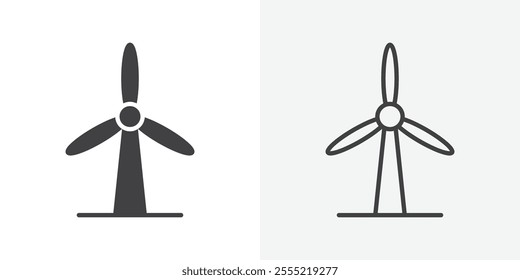 Eolic energy icon. outlined vector style.
